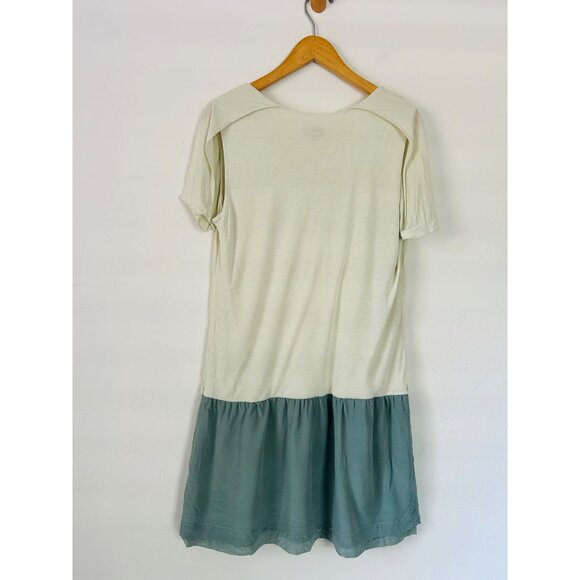 Fendi Women's Size 44 Two-Tone Drop Waist Short Sleeve Dress Ivory & Sage Green - Picture 7 of 11